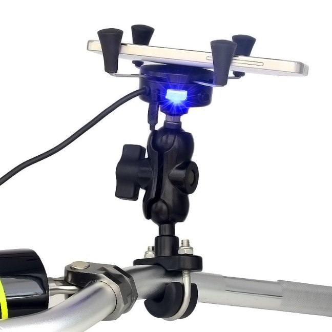X holder – držák pro mobil na motorku na řidítka s nabíjením