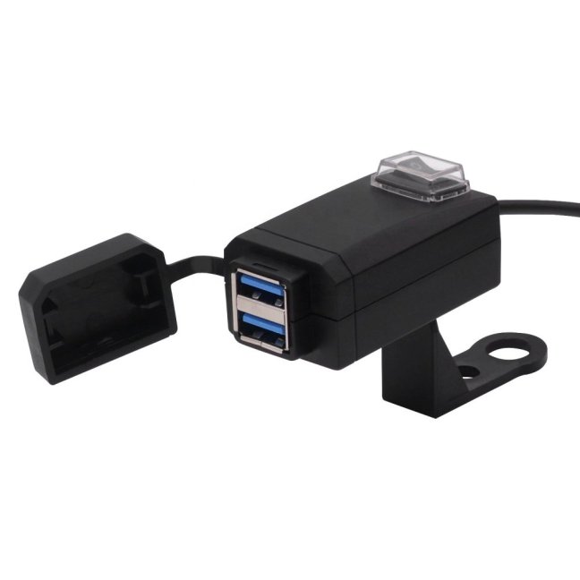 Zásuvka na motorku 12V s vypínačem, 2xUSB a QuickCharge