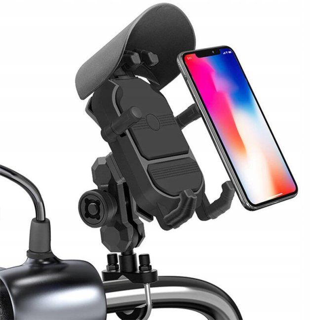 Držák na mobil na motorku s bezdrátovým nabíjením 15W a antiotřesovým adaptérem