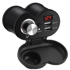 Retro zásuvka na motorku 12V s 2x USB 4,5A,  Voltmetr,  Vypínač,  Pojistka