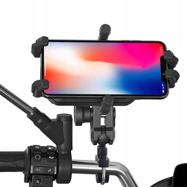 Držák na mobil na motorku s bezdrátovým nabíjením 15W a antiotřesovým adaptérem