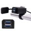 Zásuvka na motorku 12V s vypínačem, 2xUSB a QuickCharge