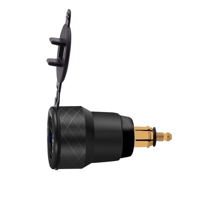 Zásuvka redukce DIN BMW TRIUMPH DUCATI 2x USB 3,4A Voltmetr na motorku