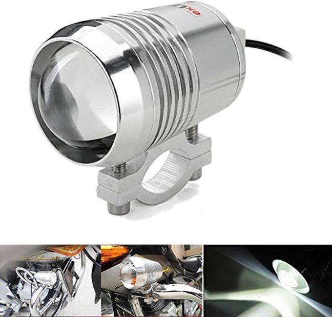Přídavná LED světla na motorku U2 CREE stříbrná- 2 KUSY + vypínač