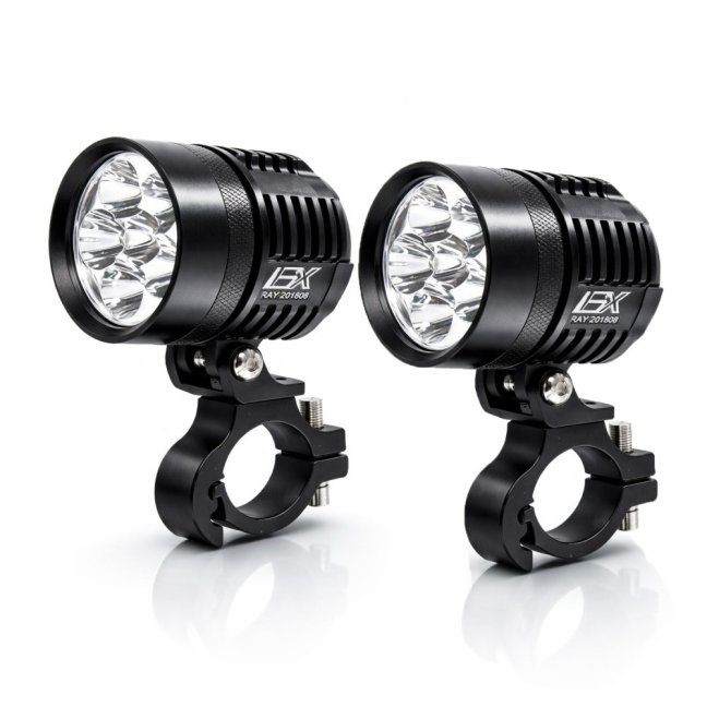 Přídavná LED světla na motorku X6 sada - 2kusy + vypínač + kabeláž