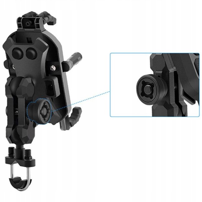 Držák na mobil na motorku s bezdrátovým nabíjením 15W a antiotřesovým adaptérem