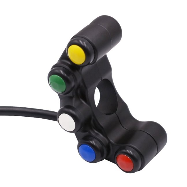 Vypínač DAKAR 5ti tlačítkový vodotěsný na řidítka na motorku