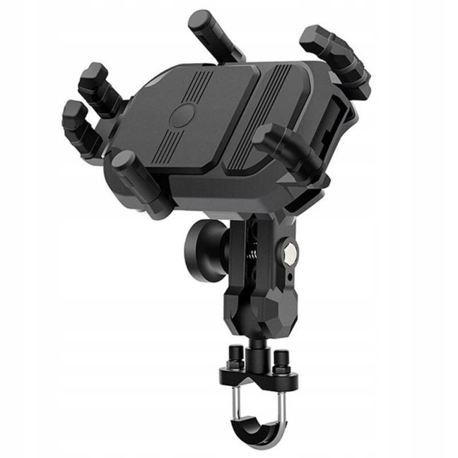 Držák na mobil na motorku s bezdrátovým nabíjením 15W a antiotřesovým adaptérem