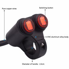 Vypínač dvojitý vodotěsný na řidítka.