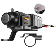 Multifunkční zásuvka // RAPTOR CHARGER 2 s  1xUSB a 1xUSB-C s QUICKCHARGE 3.0 na motorku a čtyřkolku