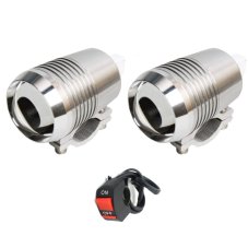 Přídavná LED světla na motorku U2 CREE stříbrná- 2 KUSY + vypínač