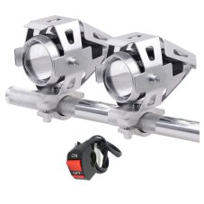 Přídavná LED světla na motorku U5 CREE stříbrná – 2 KUSY + vypínač