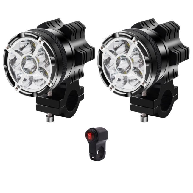 Přídavná LED světla na motorku X2 sada mřížka 2kusy + vypínač + kabeláž