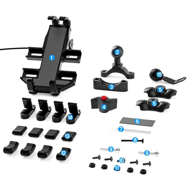 Odolný držák telefonu na motorku s nabíjením