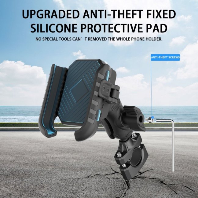 Držák pro mobil na motorku s antiotřesovým adaptérem rychlopojistkou a držákem na gopro kameru