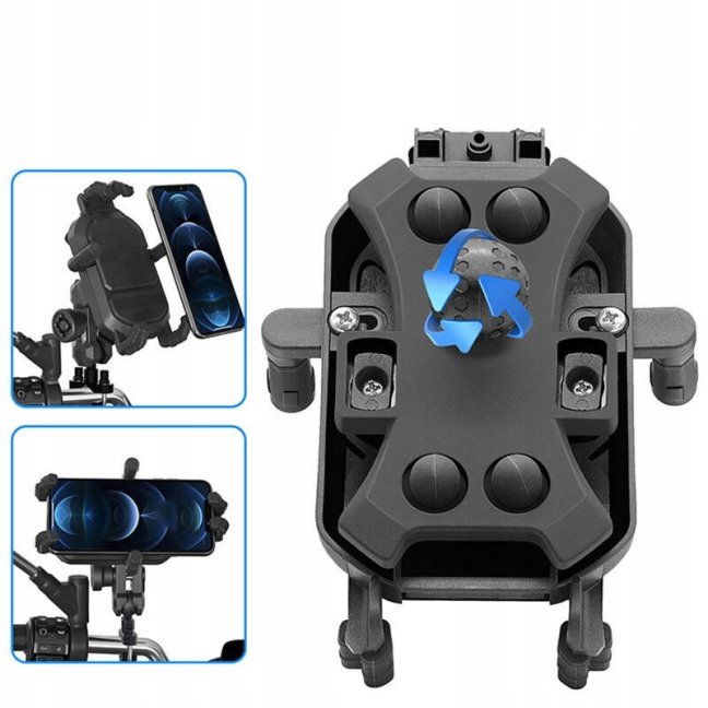 Držák na mobil na motorku s bezdrátovým nabíjením 15W a antiotřesovým adaptérem