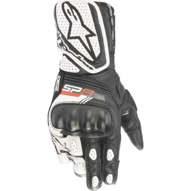 Rukavice na motorku Alpinestars SP-8 černo bílé - Velikost: L