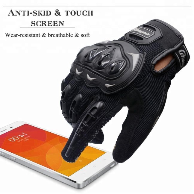 Rukavice na motorku Riding Tribe Touch screen černo oranžové