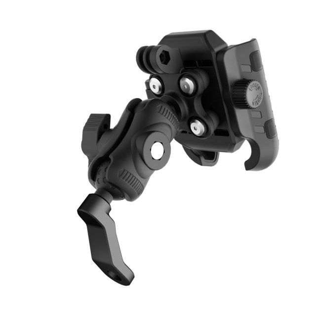 Držák pro mobil na motorku s antiotřesovým adaptérem rychlopojistkou a držákem na gopro kameru