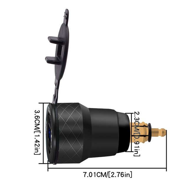 Zásuvka redukce DIN BMW TRIUMPH DUCATI 2x USB 3,4A Voltmetr na motorku