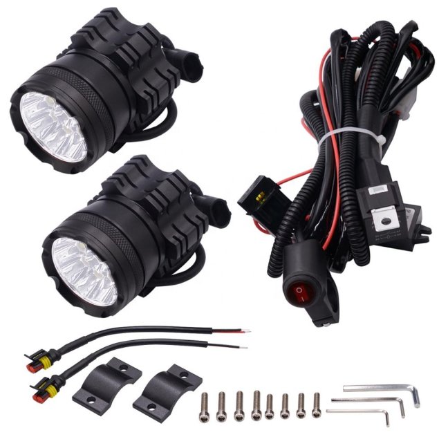 Přídavná LED světla na motorku X1 sada 2kusy + vypínač + kabeláž