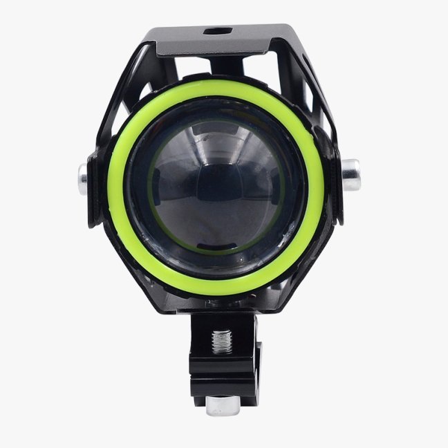 Přídavné LED světlo na motorku U7 CREE + vypínač - REŽIMY: Dálkové + kroužky Angel eyes