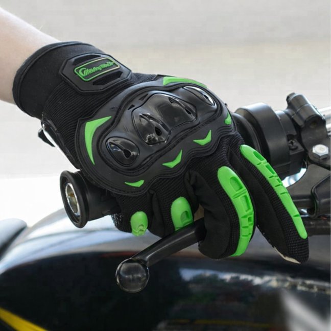 Rukavice na motorku Riding Tribe Touch screen černo zelené