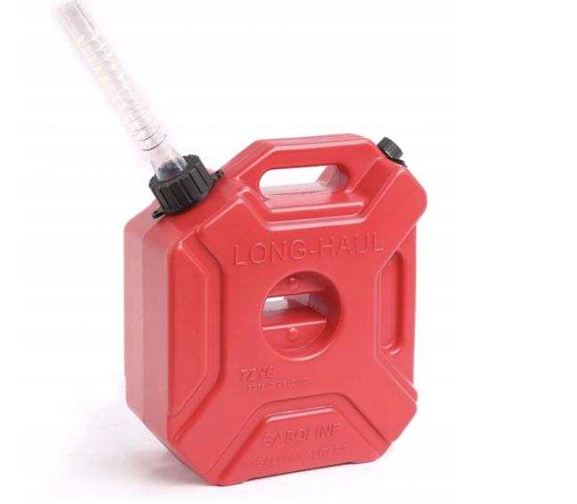 Kanystr na motorku 3L se zámkem a držákem velmi odolný pro čtyřkolku i offroad červený