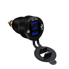Zásuvka redukce DIN BMW TRIUMPH DUCATI 2x USB 3,4A Voltmetr na motorku