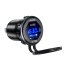 Zásuvka na motorku 12v s voltmetrem do panelu s vypínačem, vodotěsná, USB a USB-C PD , 63W, rychlonabíjení