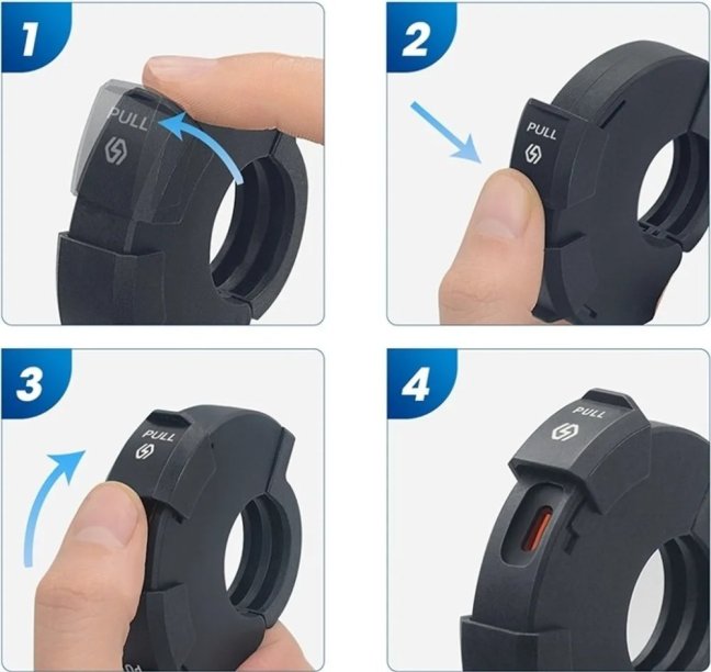 Vodotěsná zásuvka na na řidítka THROTTLE CHARGER 12v usb-a a usb-c (PD) 48W s quickcharge 3.0 ultrarychlým nabíjením