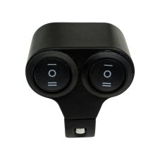 Vypínač dvojitý vodotěsný na řidítka 3 polohový černý