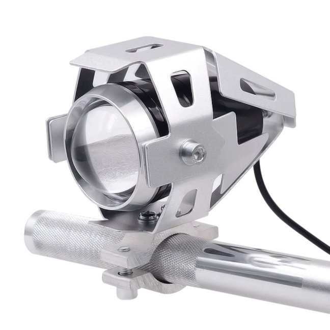 Přídavná LED světla na motorku U5 CREE stříbrná – 2 KUSY + vypínač