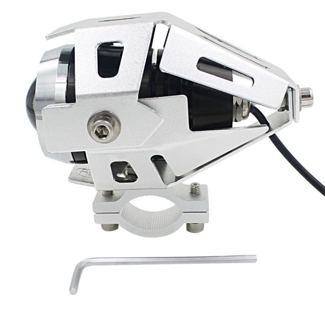 Přídavná LED světla na motorku U5 CREE stříbrná – 2 KUSY + vypínač